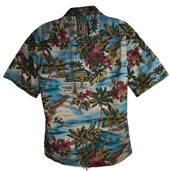 Hilo Hattie Men Vintage Tiki Hawaiian Aloha Button Up Shirt XL Pocket Cotton USA - Picture 3 of 8